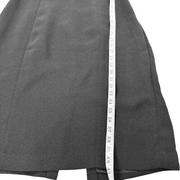 Donna Morgan Black Sheath Cocktail  Dress Size 14 | Embroidered Beaded Sleeves - Picture 3 of 9